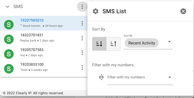 Allow Auto Sorting of SMS Messages